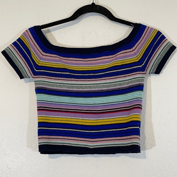 CHARLOTTE RUSSE Colorful Short Sleeve Crop Top Size XL - Picture 1 of 4